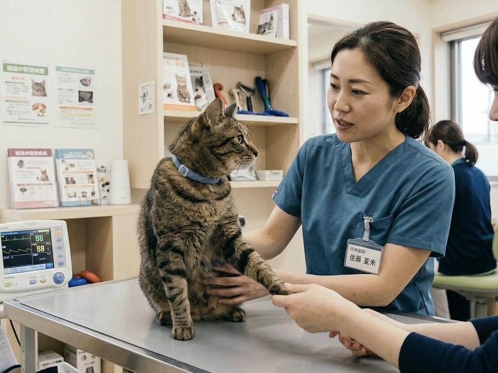 診察を受ける猫